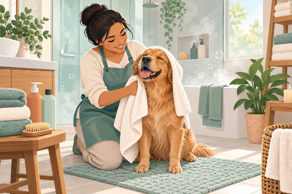 Convierte el baño en casa en un spa perruno