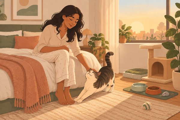 Cómo despertar temprano con tu gato sin perder la calma